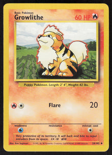 Growlithe - Base Set #28/102 - Lightly Played - Normal