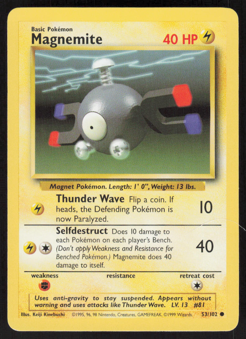 Magnemite - Base Set #53/102 - Lightly Played - Normal