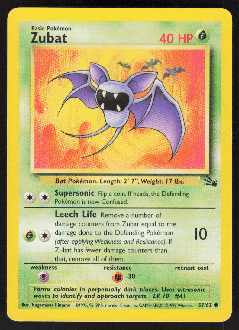 Zubat - Fossil #57/62 - Lightly Played - Normal