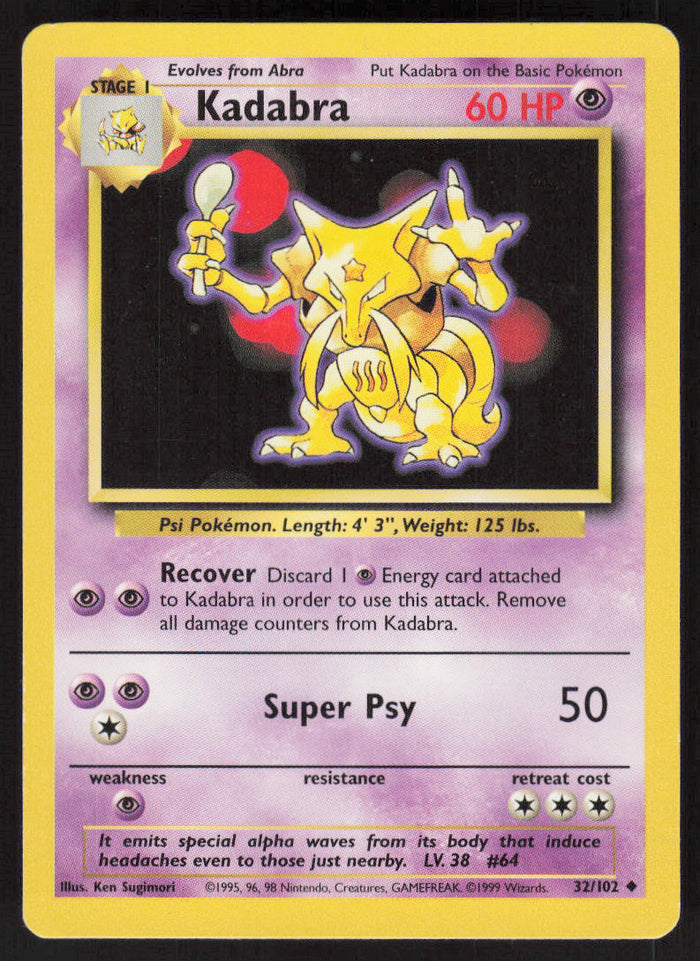 Kadabra - Base Set #32/102 - Lightly Played - Normal