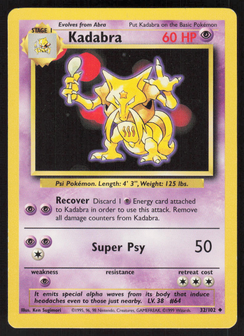 Kadabra - Base Set #32/102 - Lightly Played - Normal