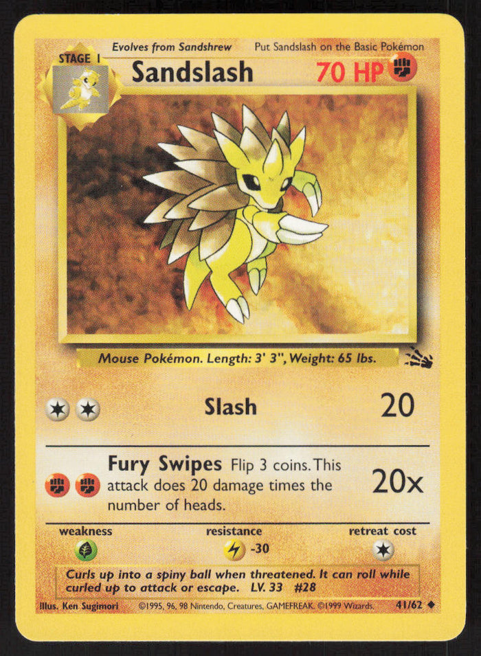 Sandslash - Fossil #41/62 - Lightly Played - Normal