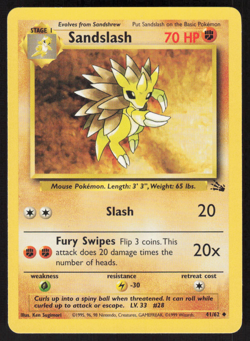 Sandslash - Fossil #41/62 - Lightly Played - Normal