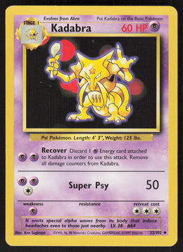 Kadabra - Base Set #32/102 - Lightly Played - Normal