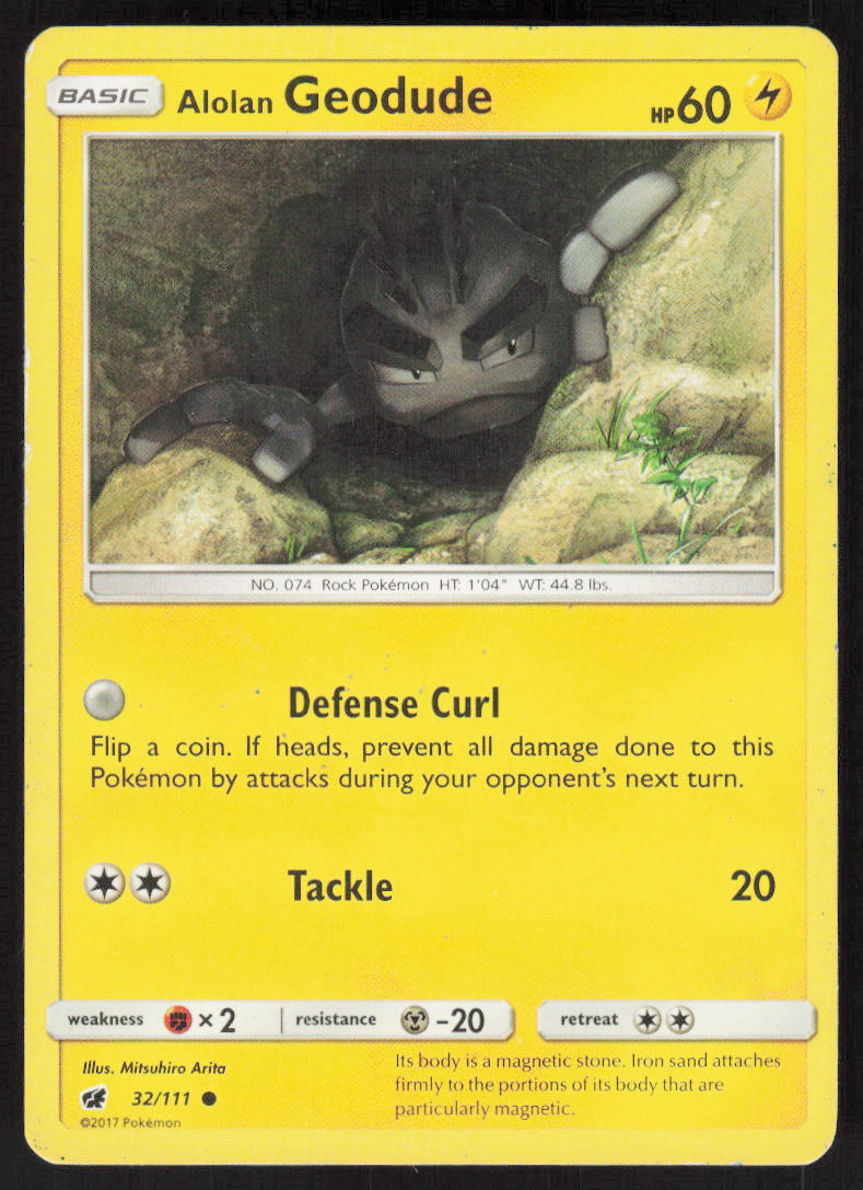 Alolan Geodude - Crimson Invasion #32/111 - Lightly Played - Normal