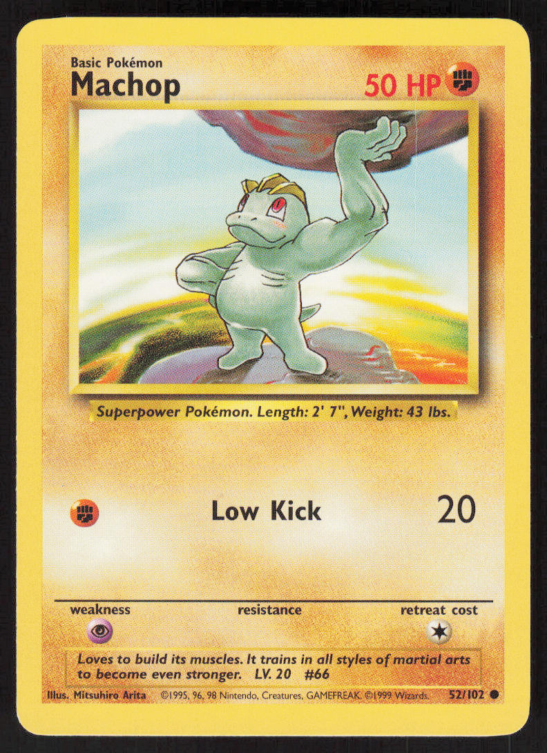 Machop - Base Set #52/102 - Lightly Played - Normal