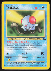 Tentacool - Fossil #56/62 - Lightly Played - Normal