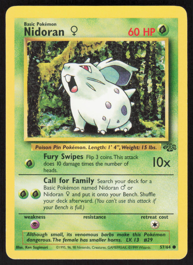 Nidoran♀ - Jungle #57/64 - Lightly Played - Normal