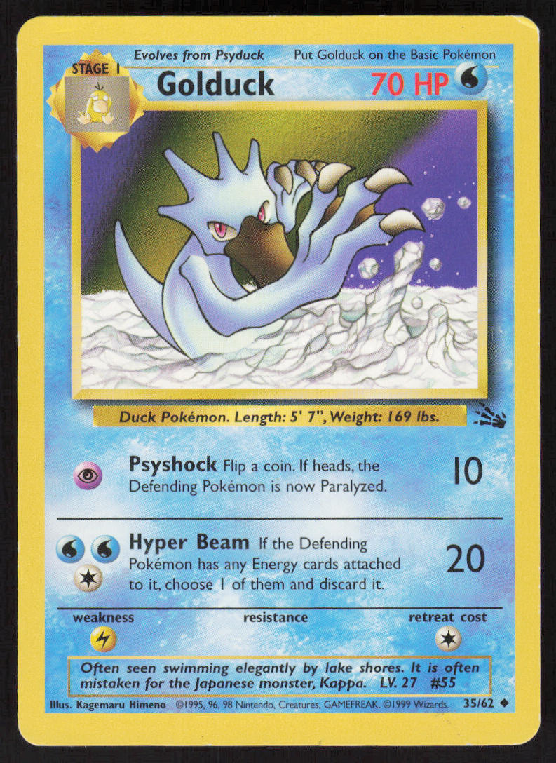 Golduck - Fossil #35/62 - Lightly Played - Normal