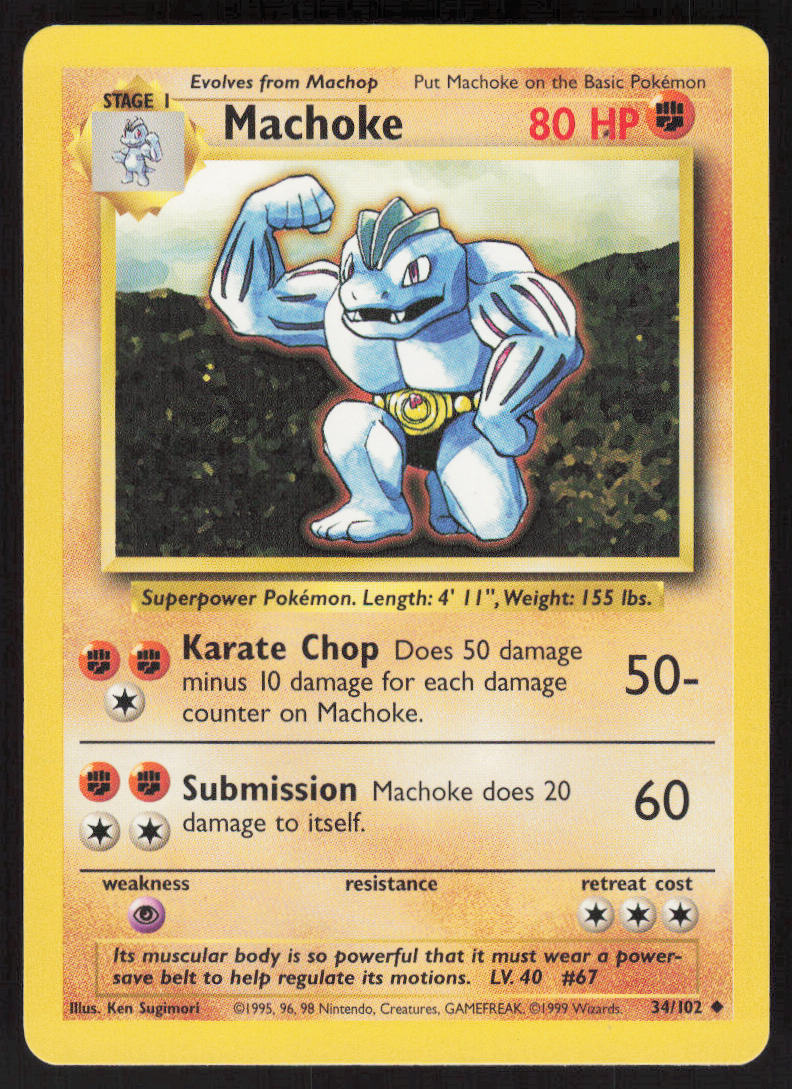 Machoke - Base Set #34/102 - Lightly Played - Normal