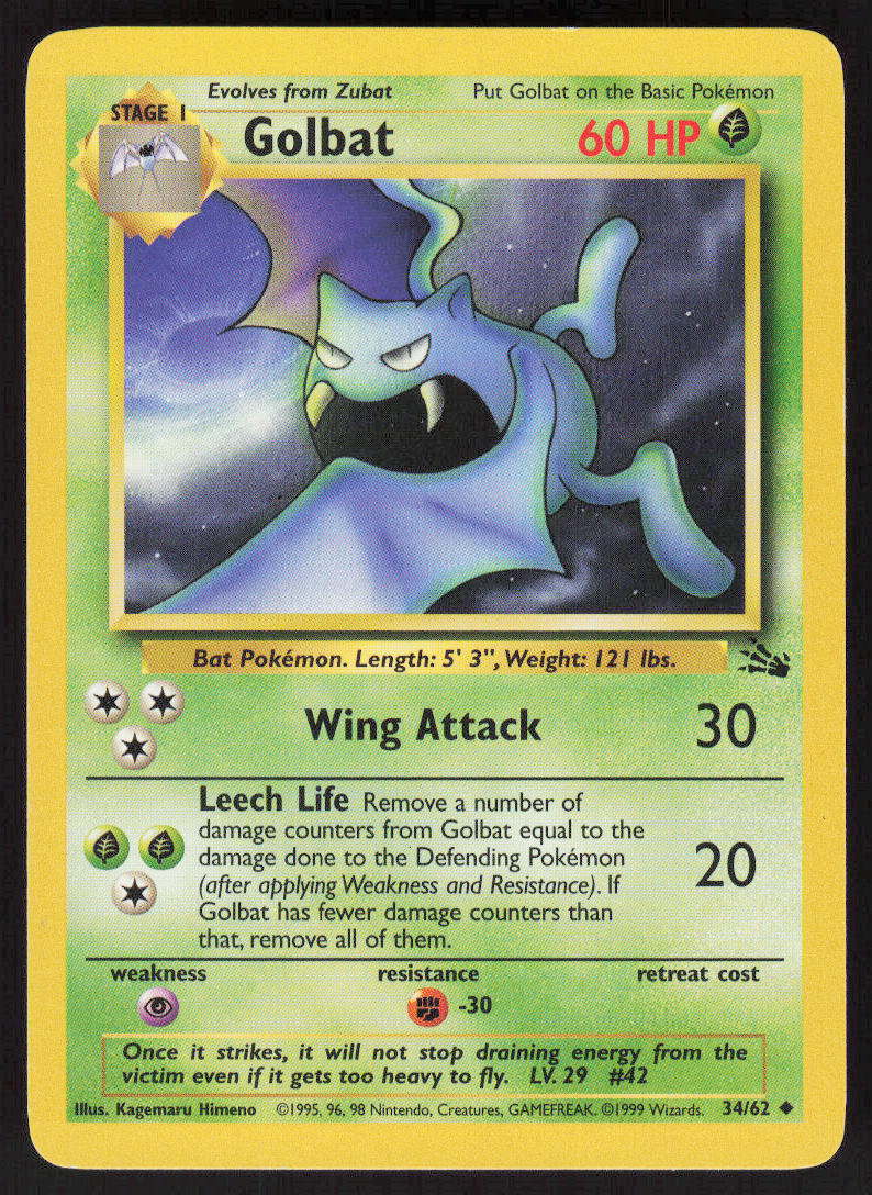 Golbat - Fossil #34/62 - Lightly Played - Normal