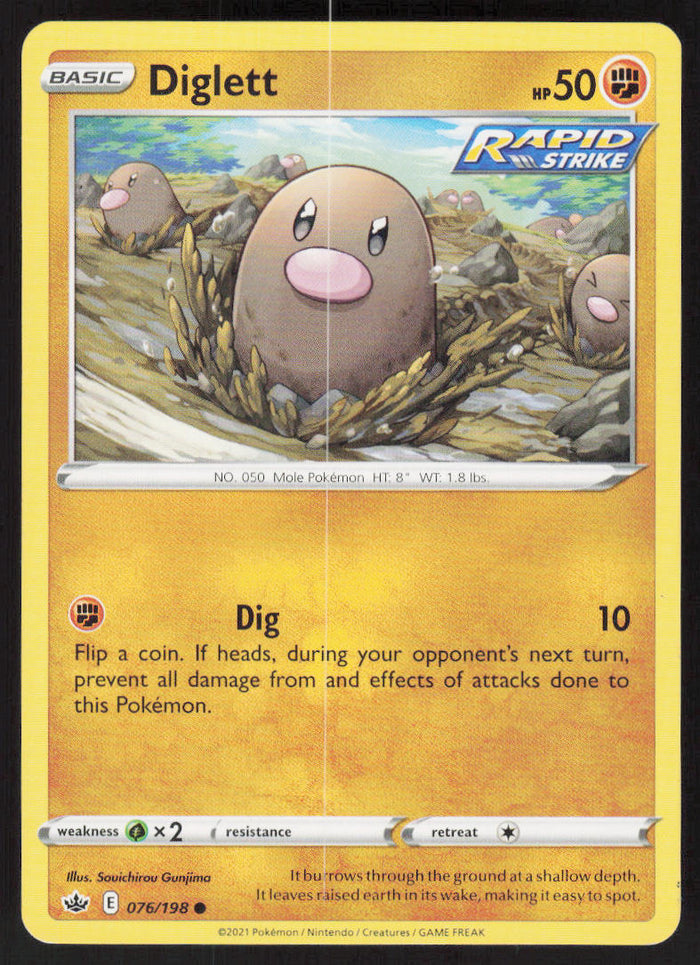Diglett - Chilling Reign #76/198 - Near Mint - Normal