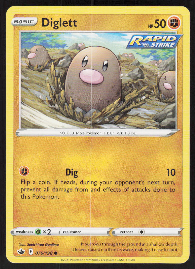 Diglett - Chilling Reign #76/198 - Near Mint - Normal