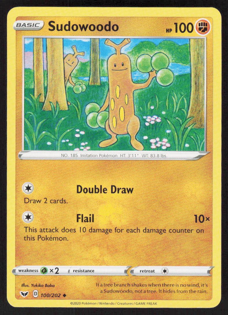 Sudowoodo - Sword & Shield #100/202 - Near Mint - Normal