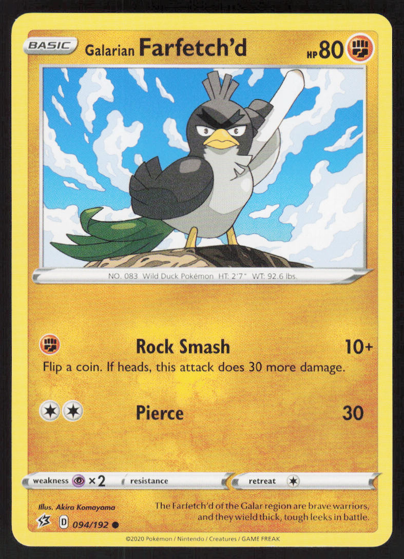Galarian Farfetch'd - Rebel Clash #94/192 - Near Mint - Normal