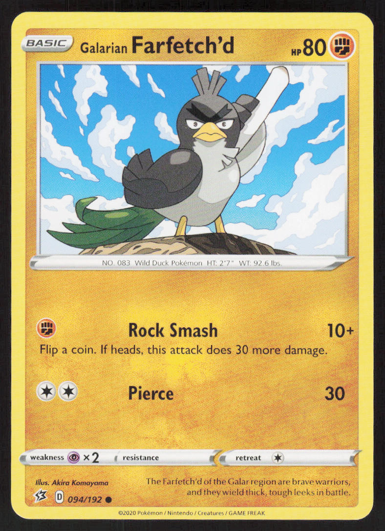 Galarian Farfetch'd - Rebel Clash #94/192 - Near Mint - Normal
