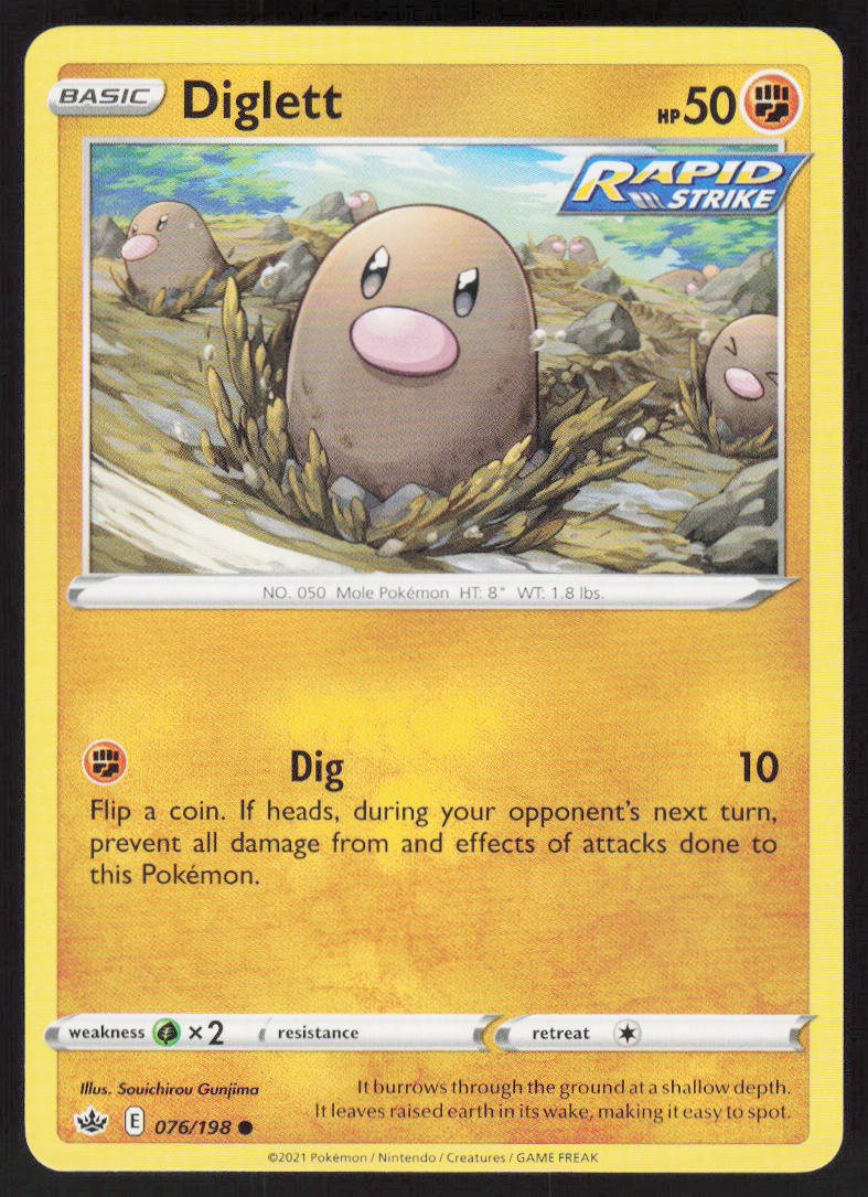 Diglett - Chilling Reign #76/198 - Near Mint - Normal