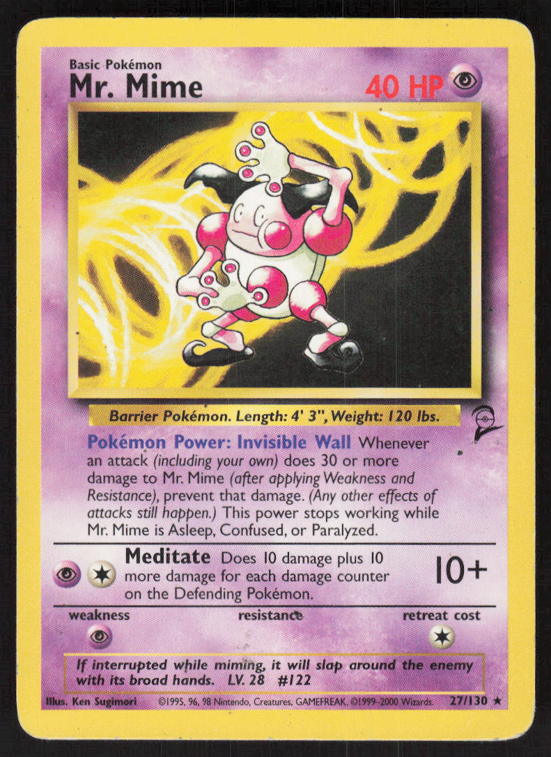 Mr. Mime - Base Set 2 #27/130 - Lightly Played - Normal