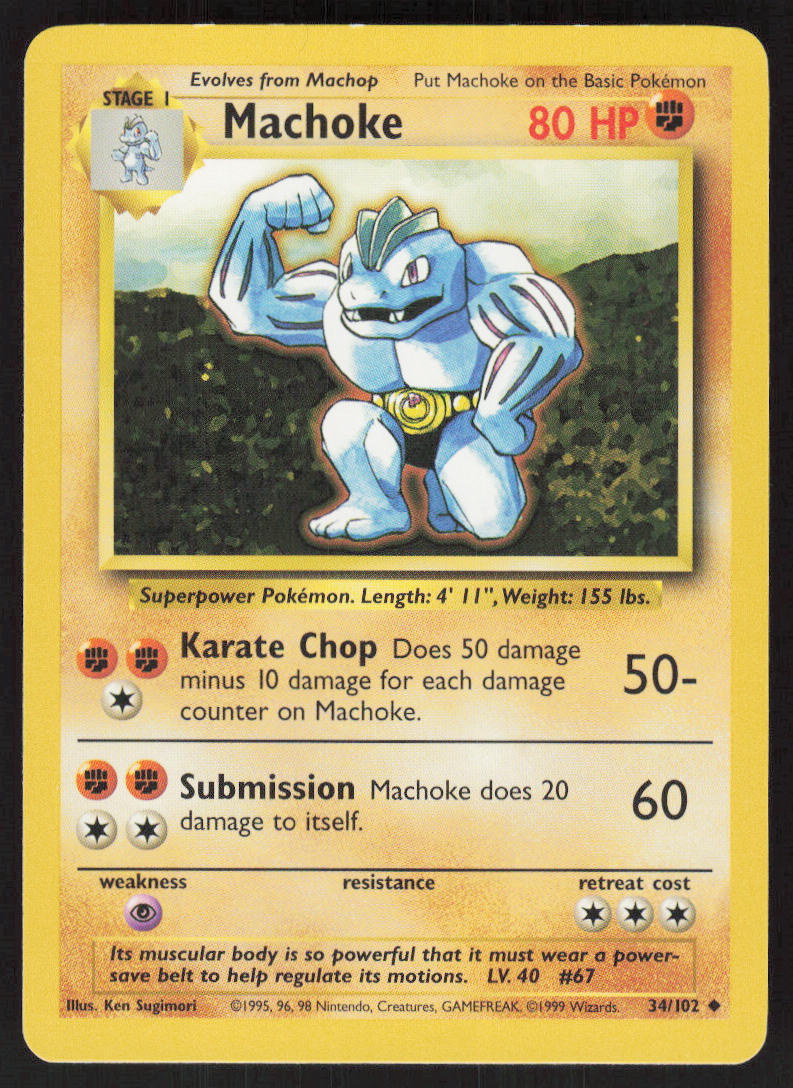 Machoke - Base Set #34/102 - Lightly Played - Normal