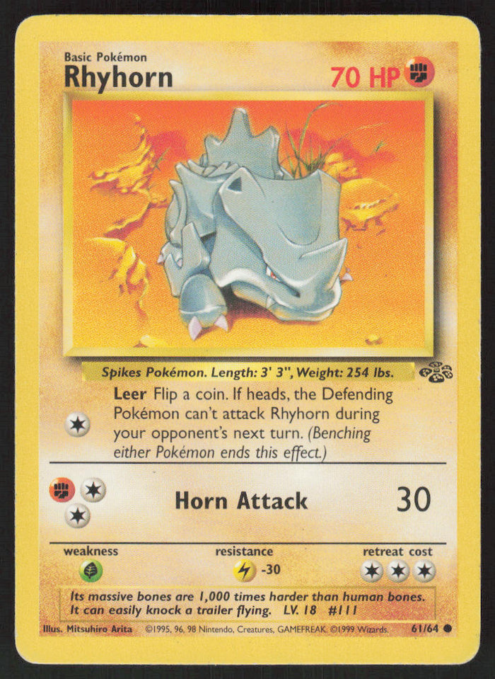 Rhyhorn - Jungle #61/64 - Lightly Played - Normal