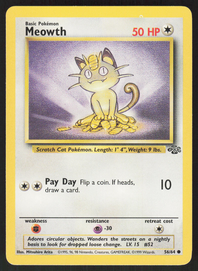 Meowth - Jungle #56/64 - Lightly Played - Normal