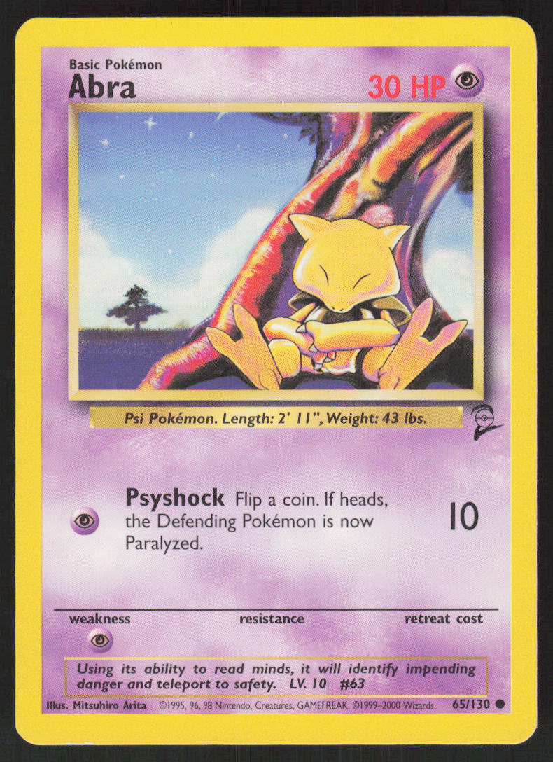 Abra - Base Set 2 #65/130 - Lightly Played - Normal