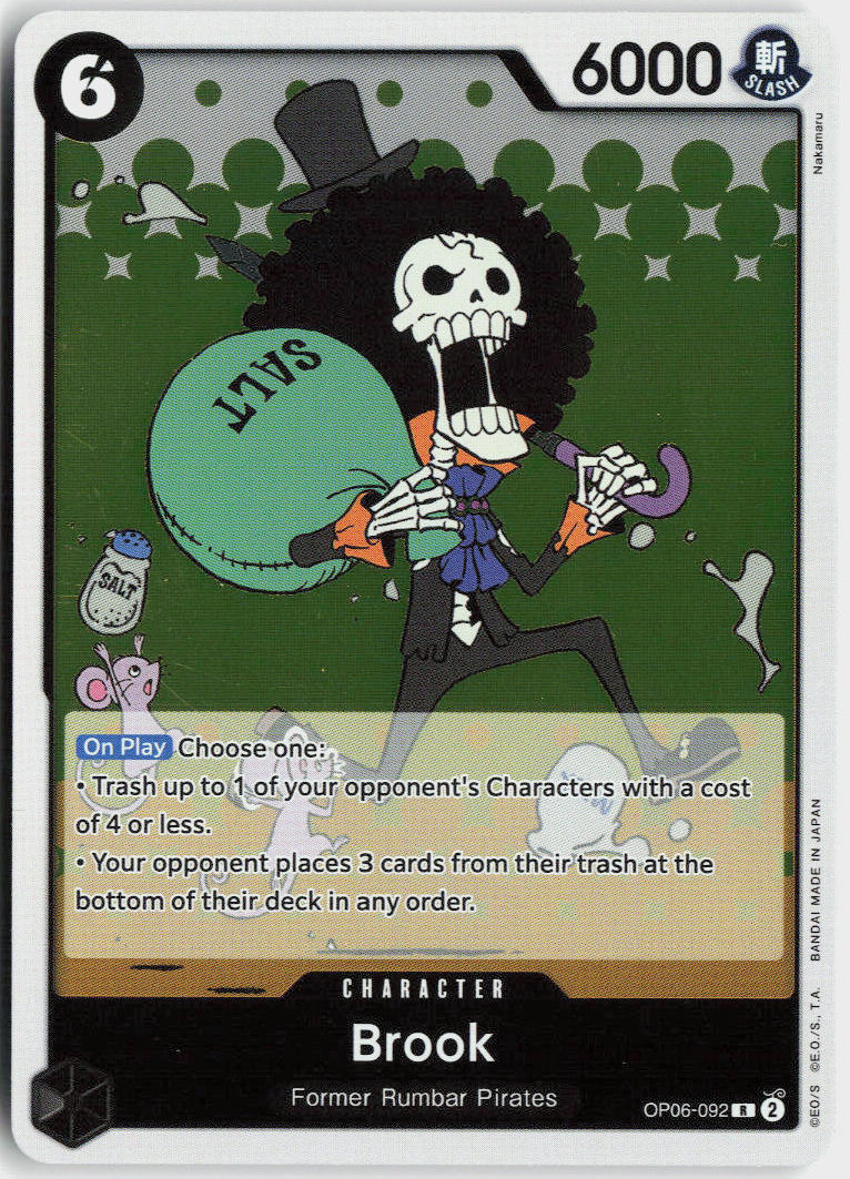 One Piece - Brook OP06-092 - One Piece Wings of the Captain #OP06-092 - Near Mint - Holofoil