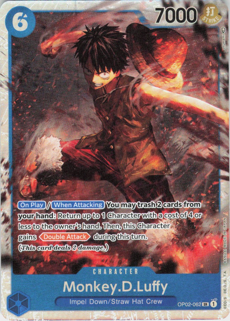 One Piece - Monkey.D.Luffy OP02-062 - One Piece Paramount War #OP02-062 - Near Mint - Holofoil