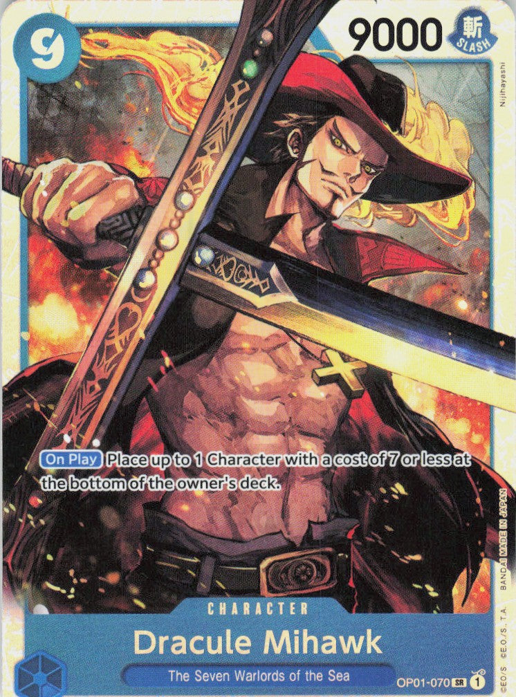 One Piece - Dracule Mihawk OP01-070 - One Piece Romance Dawn #OP01-070/1 - Near Mint - Standard / Non-SP