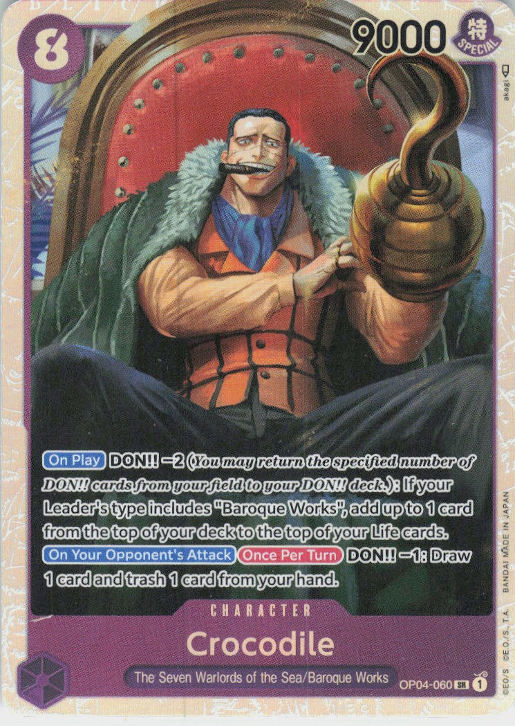 One Piece - Crocodile OP04-060 - One Piece Kingdoms of Intrigue #OP04-060 - Near Mint - Standard / Non-SP