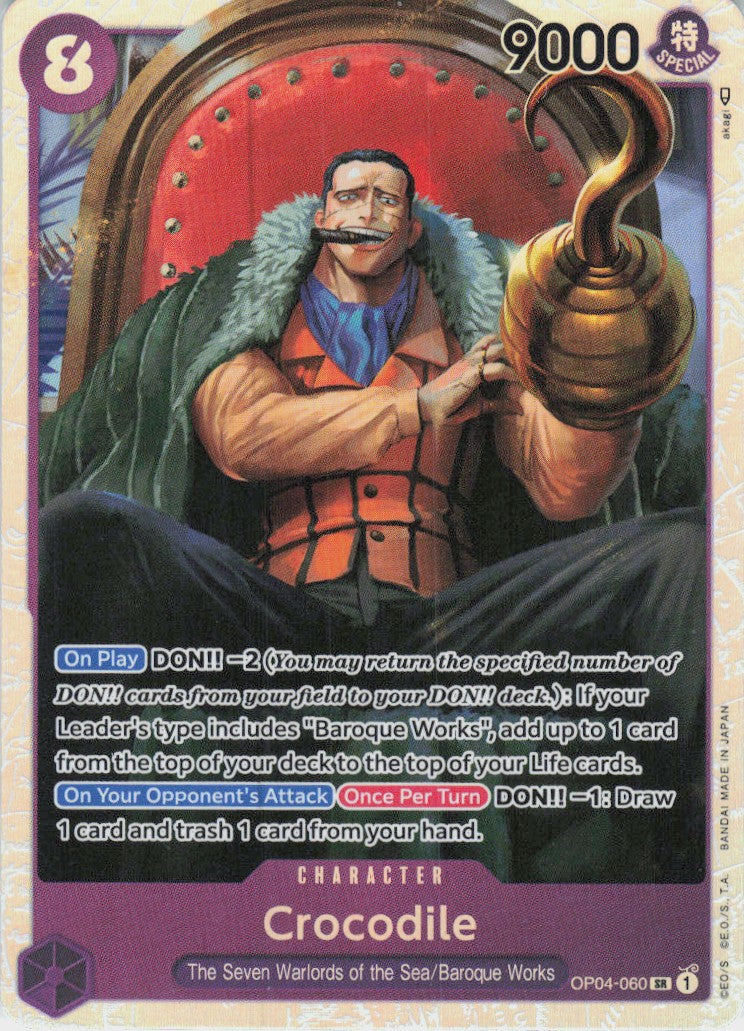 One Piece - Crocodile OP04-060 - One Piece Kingdoms of Intrigue #OP04-060 - Near Mint - Standard / Non-SP