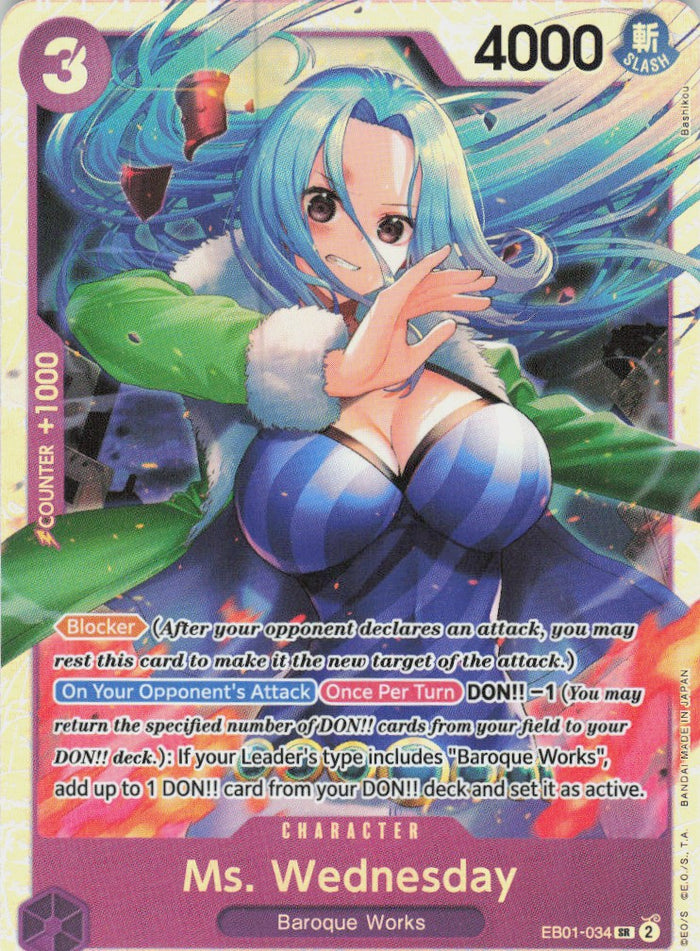 One Piece - Ms. Wednesday EB01-034 - One Piece Extra Booster Memorial Collection #EB01-034 - Near Mint - Standard / Non-SP