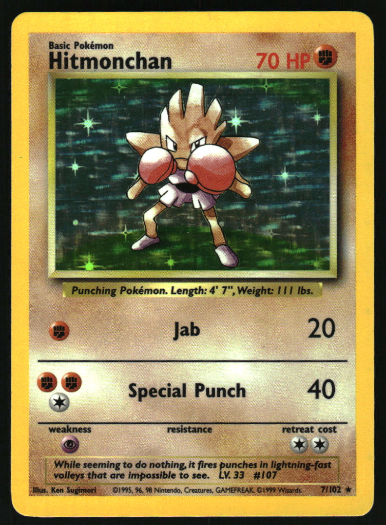 Hitmonchan #7/102 Base Pokemon Holofoil English