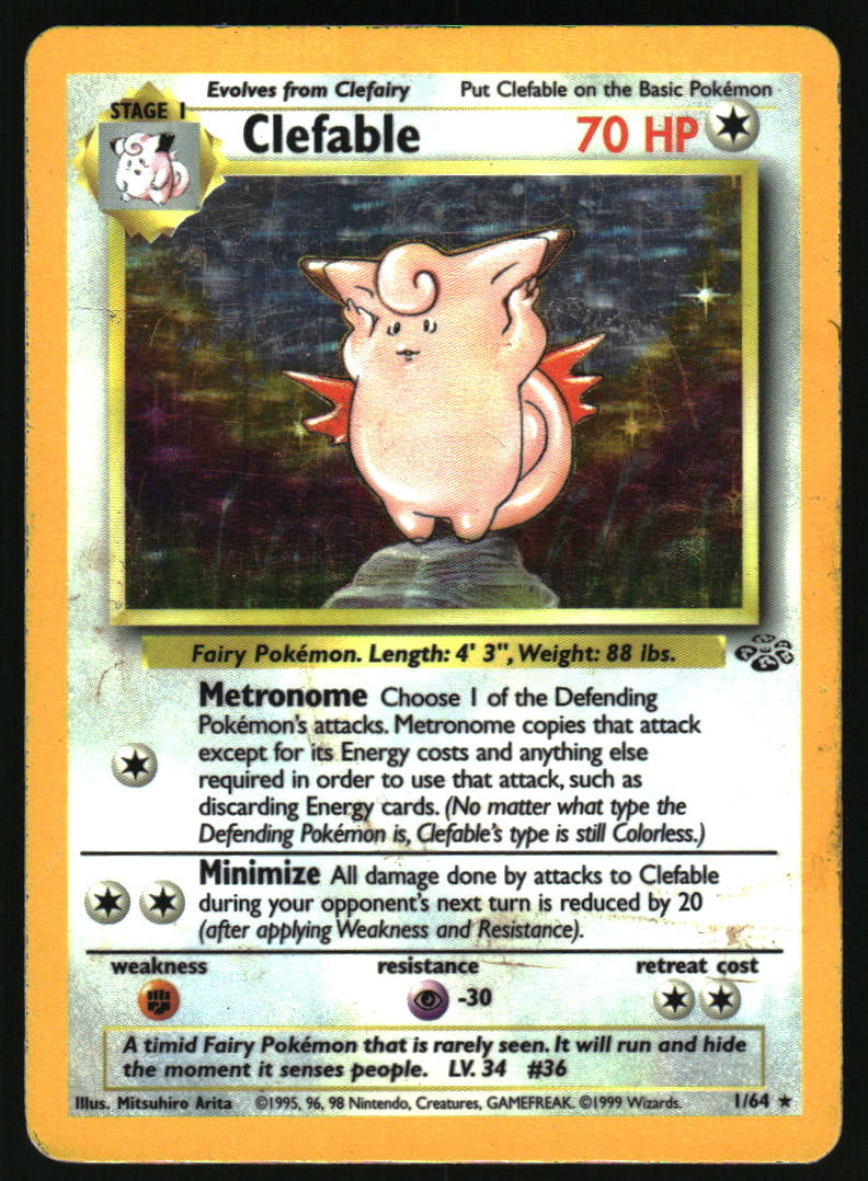 Clefable #1/64 Jungle Pokemon Holofoil English