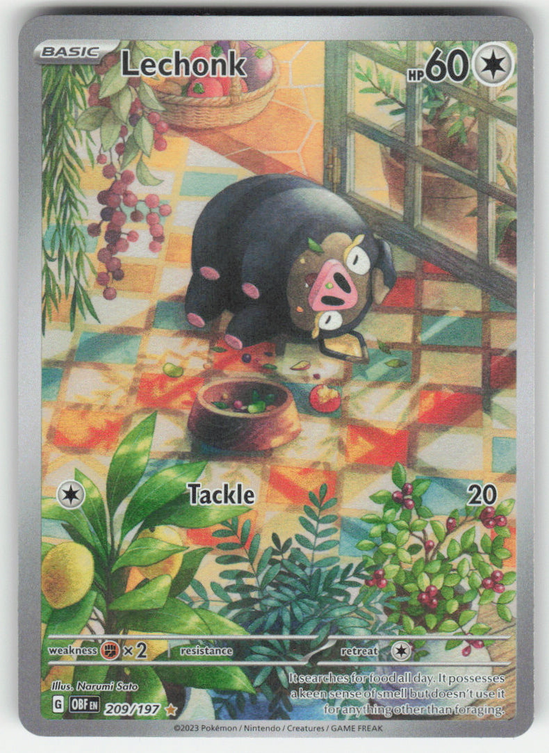 Lechonk #209/197 Obsidian Flames Pokemon Holofoil English