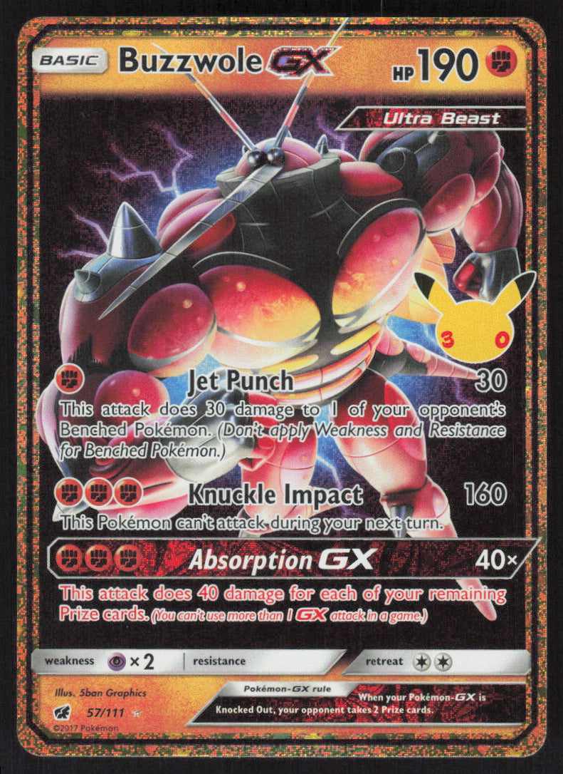 Buzzwole-GX #57/111 30th Celebration: Classic Collection Pokemon Holofoil