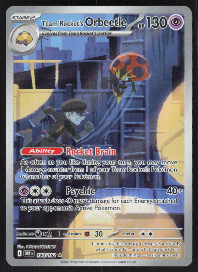 Team Rocket's Orbeetle #198/182 Holofoil