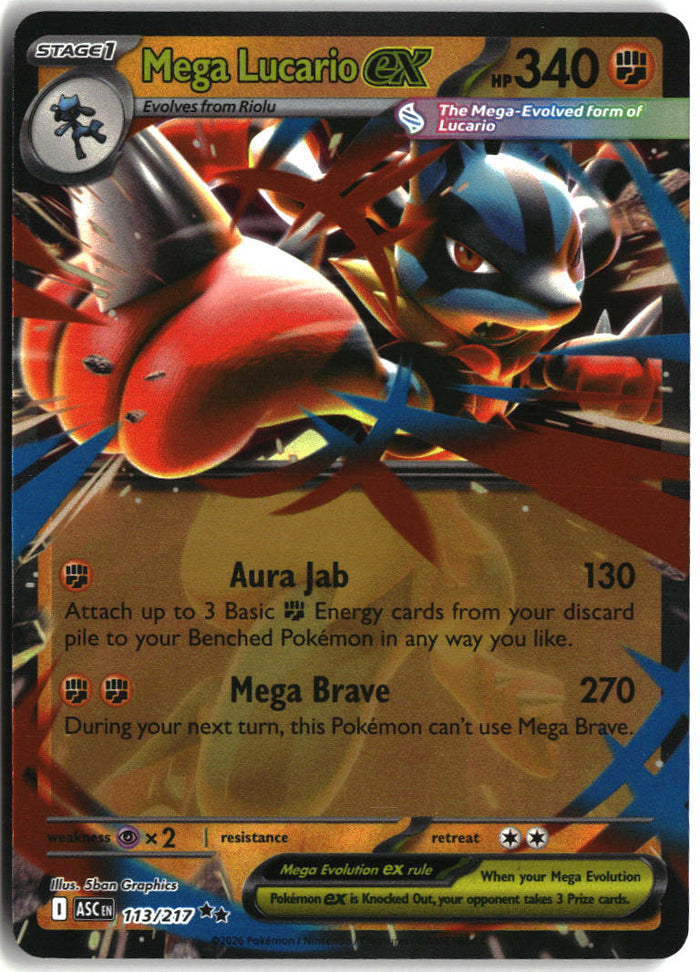Mega Lucario ex - Ascended Heroes #113/217 - Near Mint - Normal