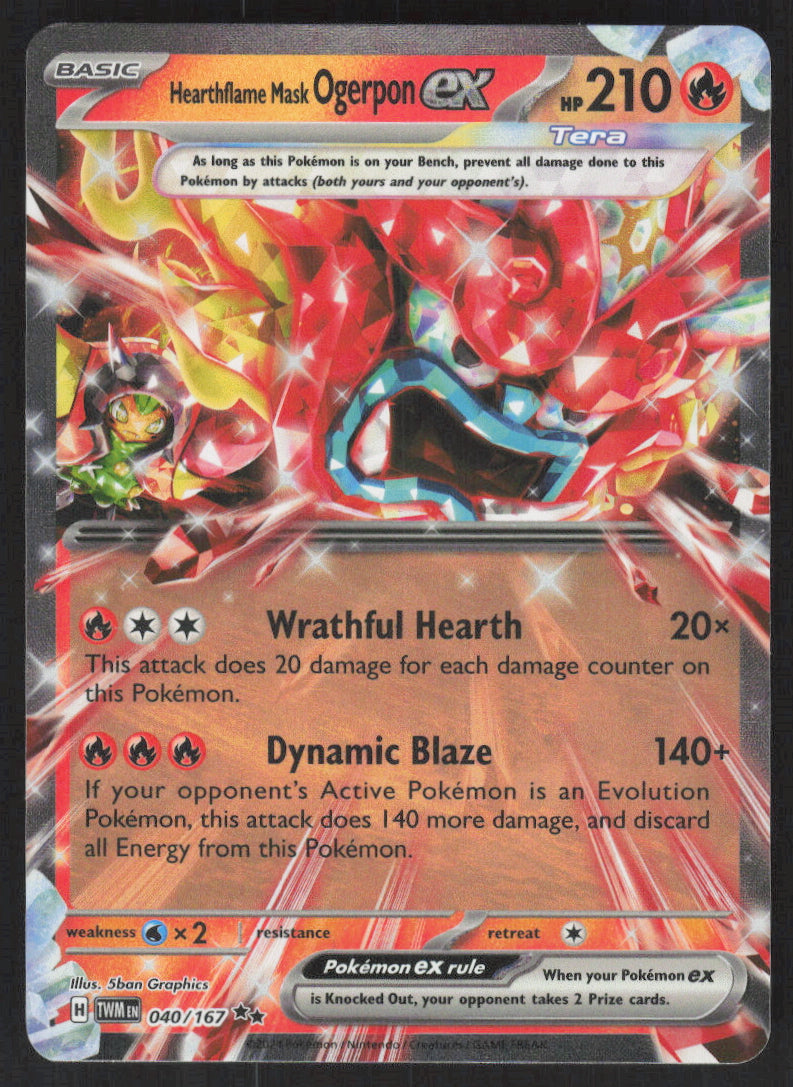 Hearthflame Mask Ogerpon ex #40/167 Holofoil