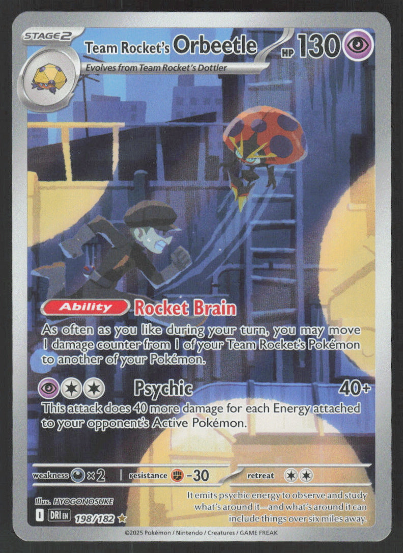 Team Rocket's Orbeetle #198/182 Holofoil
