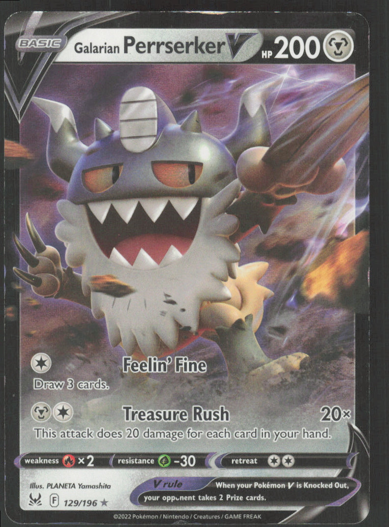 Galarian Perrserker V #129/196 Holofoil