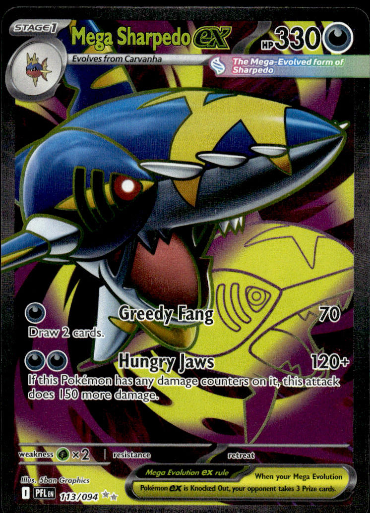 Mega Sharpedo ex - Phantasmal Flames #113/94 - Near Mint - Normal