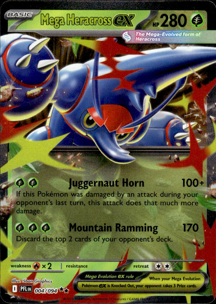 Mega Heracross ex - Phantasmal Flames #4/94 - Near Mint - Normal