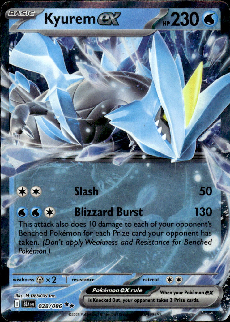 Kyurem ex - Black Bolt #28/86 - Near Mint - Normal
