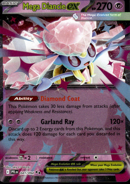 Mega Diancie ex - Phantasmal Flames #41/94 - Near Mint - Normal