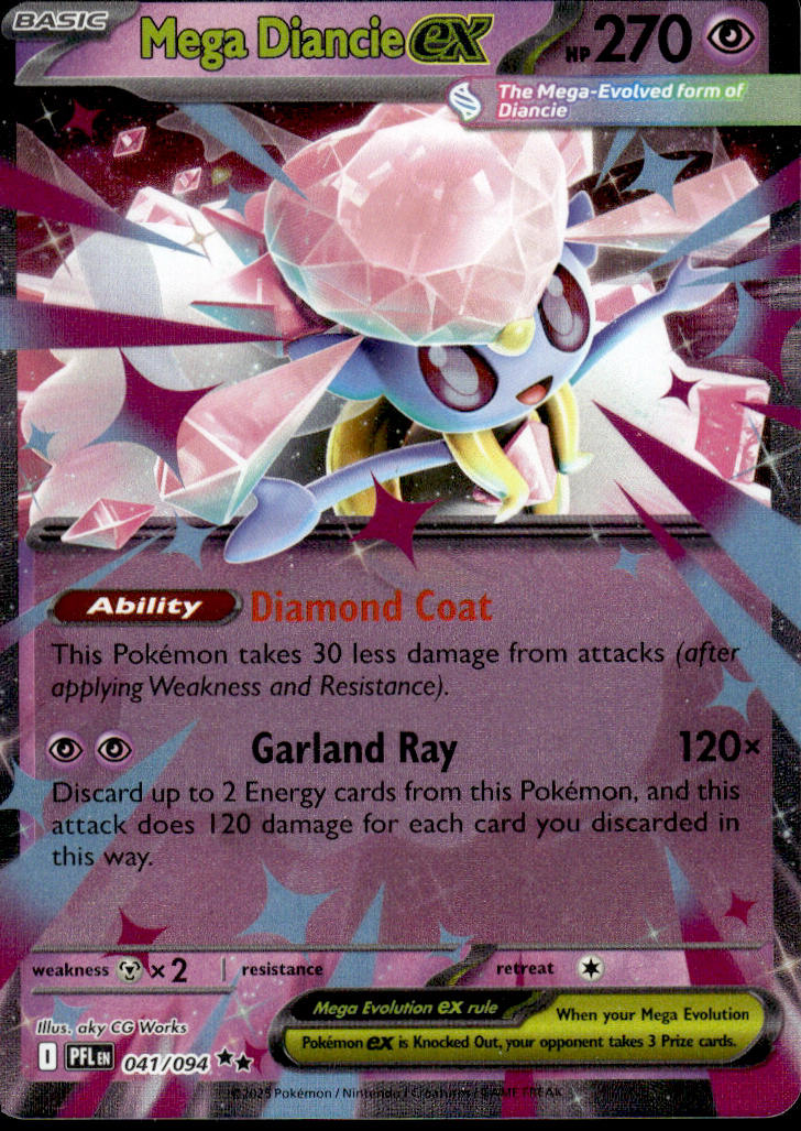 Mega Diancie ex - Phantasmal Flames #41/94 - Near Mint - Normal