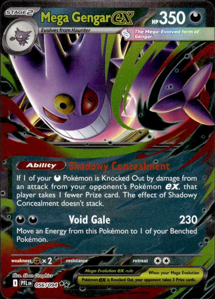Mega Gengar ex - Phantasmal Flames #56/94 - Near Mint - Normal