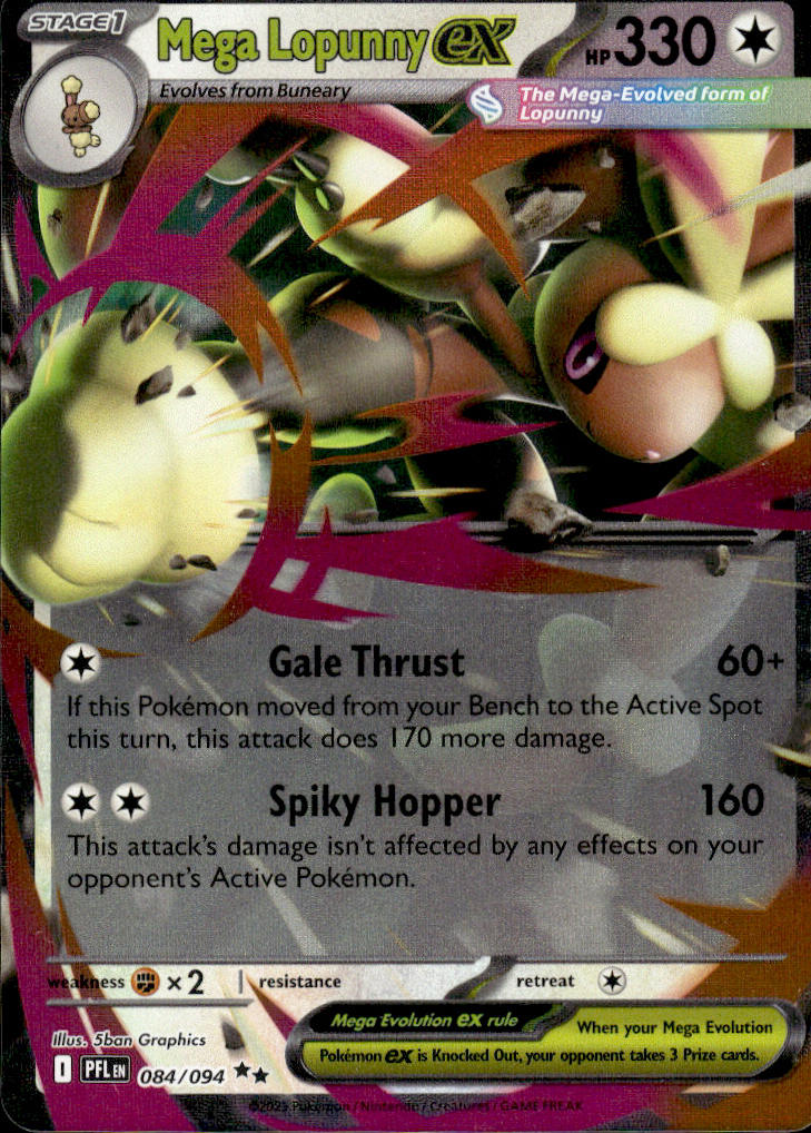 Mega Lopunny ex - Phantasmal Flames #84/94 - Near Mint - Normal