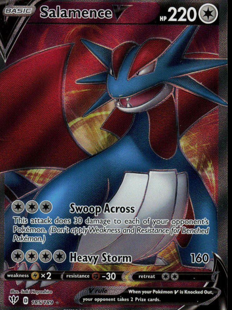 Salamence V - #185/189 - Near Mint - Normal