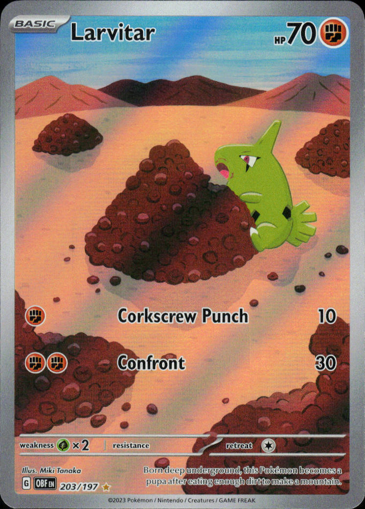 Larvitar - Obsidian Flames #203/197 - Near Mint - Normal